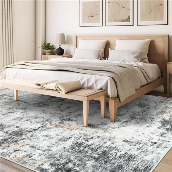 8x10 Area Rugs, Modern Abstract Washable Rug for Living Room, Stain Resistant - Picture 3 of 7